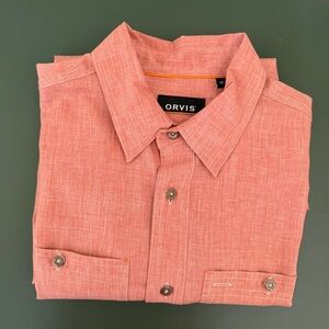 Orvis Men's Casual Coral Button Down Shirt